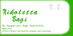 nikoletta bagi business card